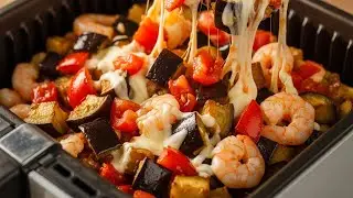 Air Fryer Eggplant Shrimp, Eggplant Appetizer Recipes, No Oil Recipe, Quick & Easy Meal Hack