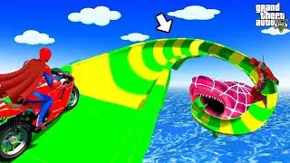 SUPERHERO Challenge race 🤖🪂 SPIDER-MAN Takes on the WILDEST WATER SLIDE Challenge EVER