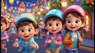 Sparkle Lights Parade Christmas Night Walk | English Nursery Rhyme | Kids Songs | Baby Music