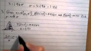 Calculating Mean and Standard Deviation for a Normal Distibution