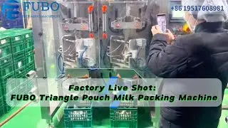 Factory live shot : FUBO milk pouch packaging machine 