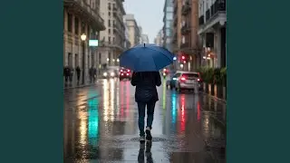 Midnight Downpour Inside Urban Park