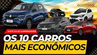 Os 10 carros MAIS ECON&Ocirc;MICOS do Brasil em 2024 segundo o Inmetro