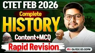 CTET FEB 2026 SST Marathon | CTET History Revision Class | CTET History Imp Ques | SST By Vipin Sir