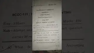BCOC131 2023# question paper#2023#financial accounting