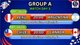 COPA AMERICA 2024 FIXTURES DATE & TIME MATCH DAY 2 to FINAL - SCHEDULE