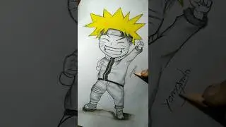 Naruto Uzumaki Cute Drawing | Hand Drawing Anime Art | Naruto Fan Art #Shorts #naruto