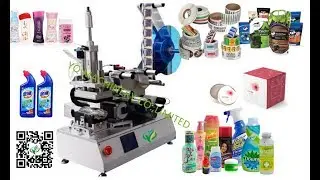 tabletop Toilet Cleaner bottle labeling machine supplier semi auto oval bottle labeler testing video