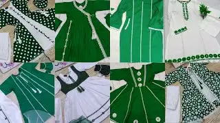 14 August Dress Designs 2025 For Girls |Green&White Dress Designs | Independence Day Dress Designs