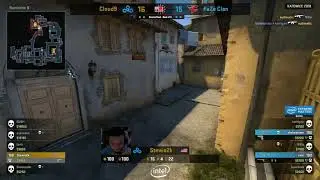 C9 Stewie2k 1v2 clutch (vs FaZe Map3 Inferno IEM Katowice 2018 Quarter-Final)