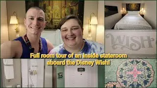 Full room tour of an inside stateroom aboard the Disney Wish! #disneycruiseline #disneywish