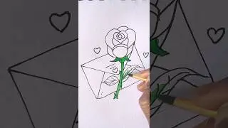 Happy Rose Day Drawing 🌹 | Easy & Beautiful Rose Art #drawingshorts