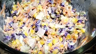 زەلاتە کەلەمی سوور بە سۆسی ماست |  Red Cabbage Salad Recipe 