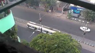 Only in Kolkata! Watching the iconic Tram Roll by #tram #kolkata #cityofjoykolkata #indianheritage 