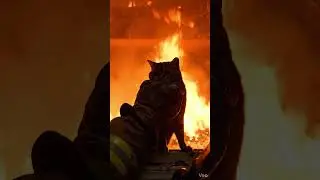 Cat rescue #POV #Firefighter #FireRescue #Shorts #Viral #Cinematic #UltraRealistic