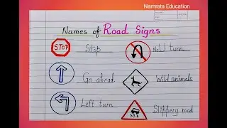 Road Signs names in English / Write Names of Road Traffic Signals / Road Signals names with picture