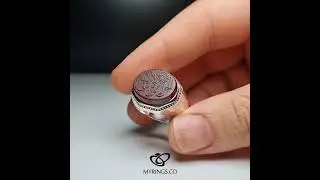 Original Dark Red Yemeni Aqeeq On Persian Handmade Silver Ring