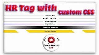 HR Tag with custom CSS | #ProgrammingEye