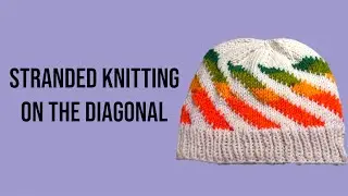 Knit: Stranded Knitted Beanie 5 by 5 color change on the diagonal