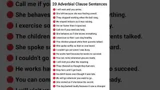 20 Adverbial clause sentences for English Learners #dailyenglish #English #spokenenglish