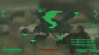 Fallout 3- Alien Disintegrator gun VS Radscorpions/VATs helps