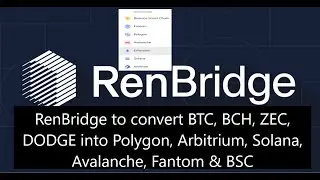 Как использовать RenBridge для конвертации BTC, BCH, ZEC, DODGE в Polygon, Arbitrium, Solana, Avalanch, BSC
