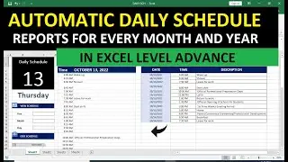 how to make&nbsp;Daily  Schedule For every  Month and Year  report&nbsp;in excel
