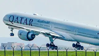 AMAZING SOUND | Qatar Airways Boeing 777-300ER POWERFUL Takeoff from Belgrade Airport | With ATC