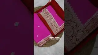 Presenting a beautiful pure Khaddi Chiffon Saree #shorts #trending #viral #handmade #sareeuk