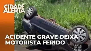 Motorista perde o movimento das pernas após capotamento na PR-323; suspeita de lesão grave na coluna