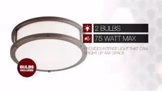 Two Light Bronze Drum Shade Flush Mount - elitefixtures.com