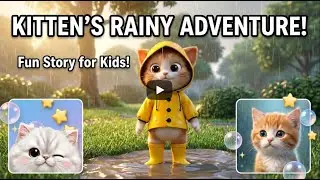 Milo the Cat vs The Rain! ☔ Funny Mud Puddle Jump & Frog Friend