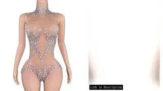 Sparkly Rhinestones Bodysuit for Women Sexy Mesh See Through Performance Dance Costume Singer Dancer