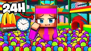 Je suis restée Bloquée 24 HEURES dans un McDonald's sur Minecraft !