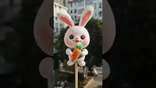 🐰🐇 Rabbit clay easy idea #diy #handmade #craft #mimecraftyt #viralvideo #flowerart