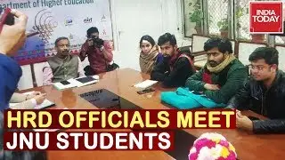 HRD Secretary Meets JNU Students Including JNUSU President Aishe Ghosh