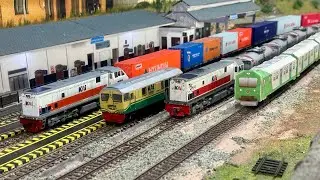 Kereta api Kontainer & Pertamina CC201 CC203 Longhood Mogok di tikungan didorong Hingga mesin nyala