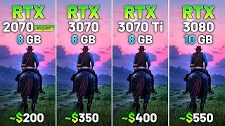 20 Games on RTX 2070 SUPER vs RTX 3070 vs RTX 3070 Ti vs RTX 3080 in 2023 - 1440p