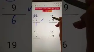 A trick to subtract numbers from 10 19 by 9 | Maths I Win
