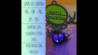 DIY 3D SVG Cut File Reindeer Christmas Paper Lantern for Laser Cutting Glowforge & xTool Compatible