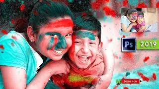 Creative Colorful Portrait- Holi Portrait Photography Editing Photoshop CC 2019