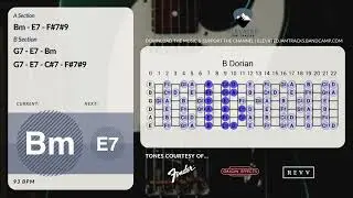 Perky Funk Groove Guitar Backing Track Jam in B Minor