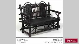 Antique American Rustic Adirondack loveseat of bent willow