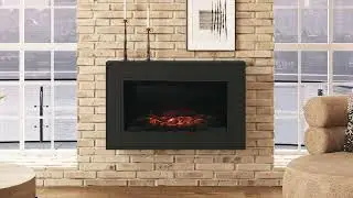FLARE Albali Wall Mounted Electric Fire | Modern Slimline Fireplace in Stone or Anthracite