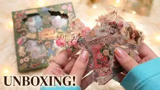 UNBOX Open the flower sticker box 💚🌼🌺🌹 | Journal Scrapbook 7