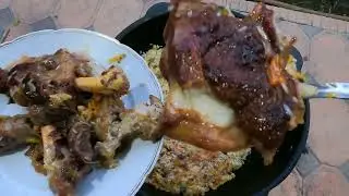 Hayit oshi Palovhontora Osh Palov Ozbek osh Ochoq Uzbek pilaf on fire