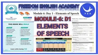 FEA ADVANCE BOOKS M-6: D1: ELEMENTS OF SPEECH.#freedomenglishacademy #feabooks #feainformation #fea