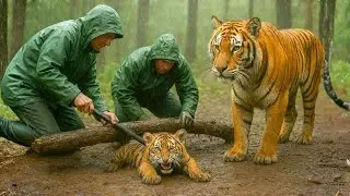 Tiger Cub Trapped Under a Fallen Branch &mdash; The Rangers Saved Its Life