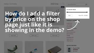 How do I add a filter by price on the shop page just like it is showing in the demo? // Comrepair