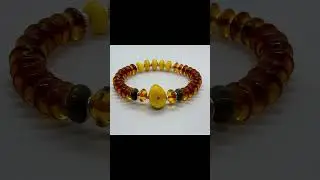 Handmade Amber Bracelet for Men | Baltic Fossil Style Jewelry
